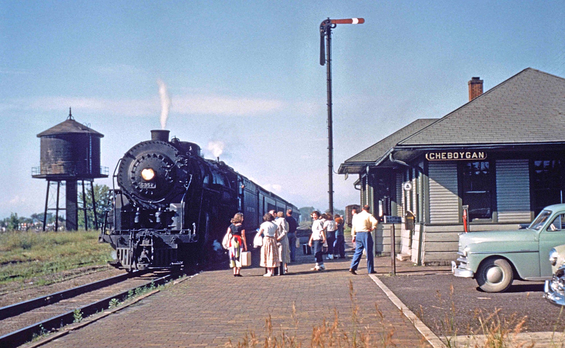 NYC Train at Cheboygan in 1955